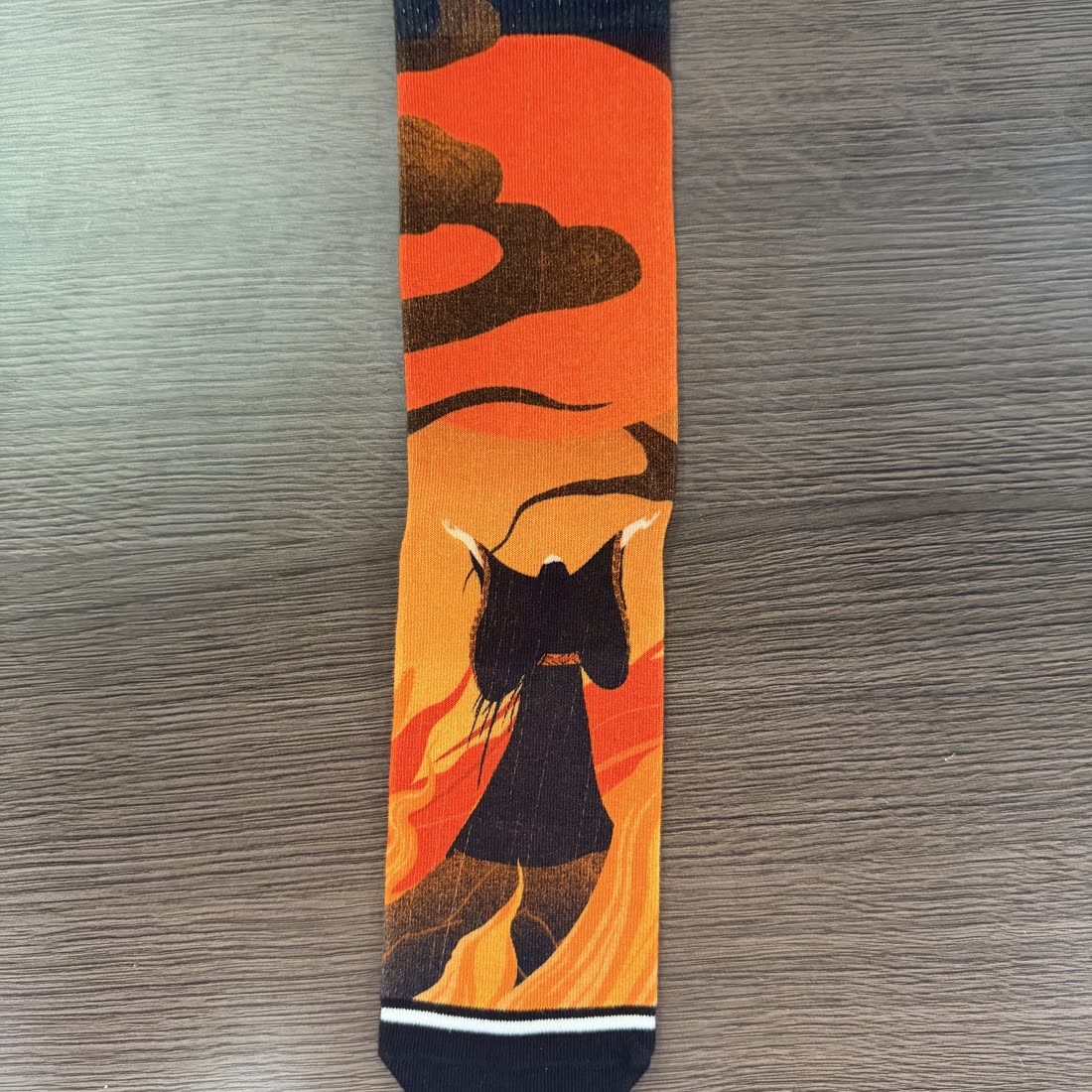 Custom knit sock, samurai print